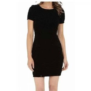 Sam Edelman Black Sequin Mesh Back Cocktail Short Mini Party FormalDress size 10